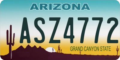AZ license plate ASZ4772