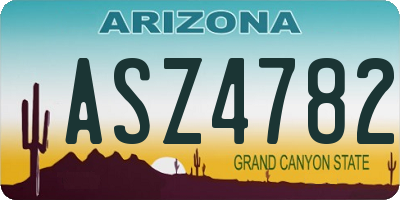 AZ license plate ASZ4782