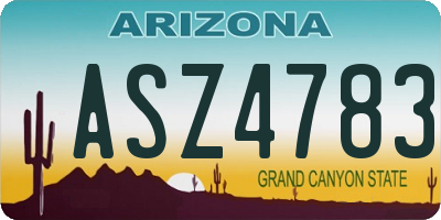 AZ license plate ASZ4783