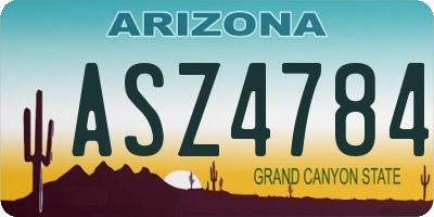 AZ license plate ASZ4784