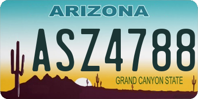 AZ license plate ASZ4788