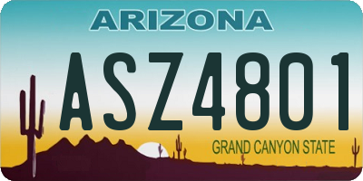 AZ license plate ASZ4801
