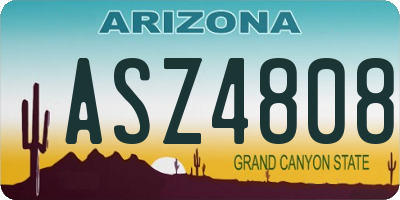 AZ license plate ASZ4808