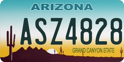 AZ license plate ASZ4828