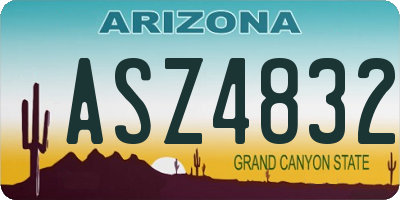 AZ license plate ASZ4832