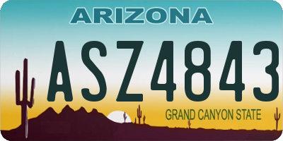 AZ license plate ASZ4843