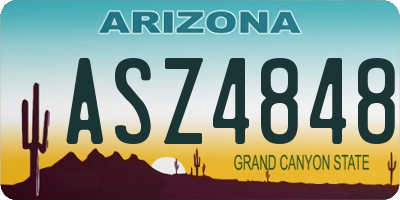 AZ license plate ASZ4848