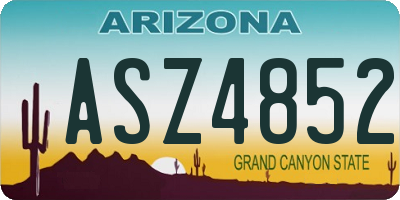 AZ license plate ASZ4852