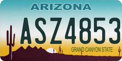AZ license plate ASZ4853