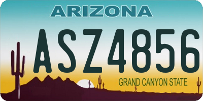 AZ license plate ASZ4856