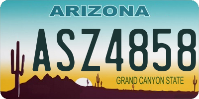 AZ license plate ASZ4858