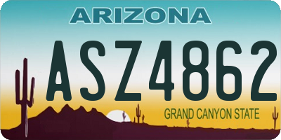 AZ license plate ASZ4862