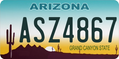 AZ license plate ASZ4867