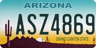 AZ license plate ASZ4869