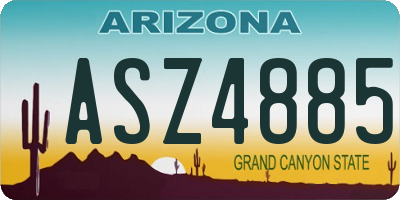 AZ license plate ASZ4885