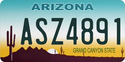 AZ license plate ASZ4891