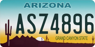 AZ license plate ASZ4896