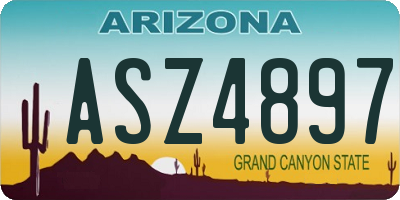 AZ license plate ASZ4897