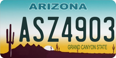 AZ license plate ASZ4903