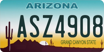 AZ license plate ASZ4908