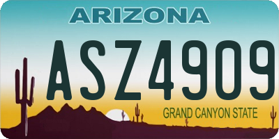 AZ license plate ASZ4909