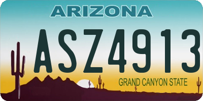AZ license plate ASZ4913