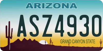AZ license plate ASZ4930