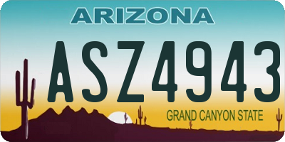 AZ license plate ASZ4943