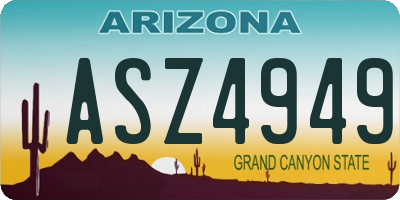 AZ license plate ASZ4949