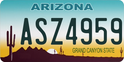 AZ license plate ASZ4959