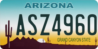 AZ license plate ASZ4960