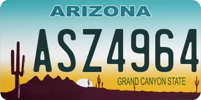 AZ license plate ASZ4964