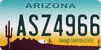 AZ license plate ASZ4966