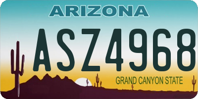 AZ license plate ASZ4968
