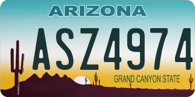 AZ license plate ASZ4974