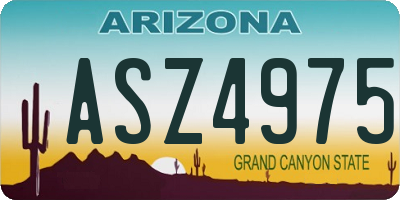 AZ license plate ASZ4975