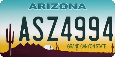 AZ license plate ASZ4994