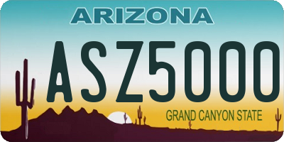 AZ license plate ASZ5000