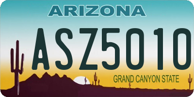 AZ license plate ASZ5010