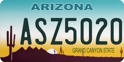 AZ license plate ASZ5020