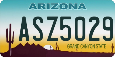 AZ license plate ASZ5029