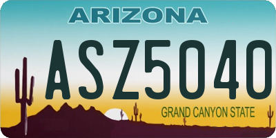 AZ license plate ASZ5040