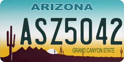 AZ license plate ASZ5042