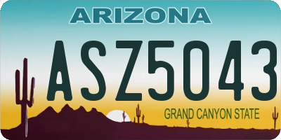 AZ license plate ASZ5043