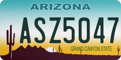 AZ license plate ASZ5047