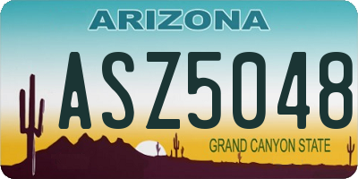 AZ license plate ASZ5048
