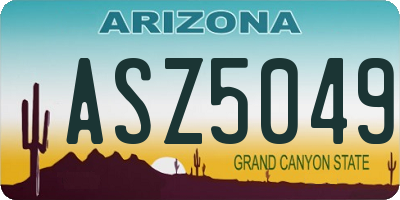 AZ license plate ASZ5049