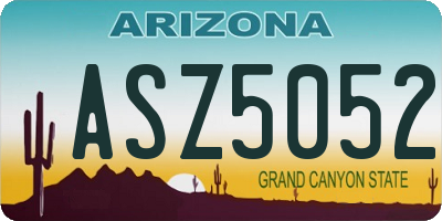 AZ license plate ASZ5052