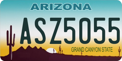 AZ license plate ASZ5055