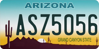 AZ license plate ASZ5056